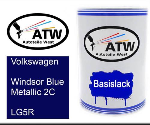 Volkswagen, Windsor Blue Metallic 2C, LG5R: 500ml Lackdose, von ATW Autoteile West.